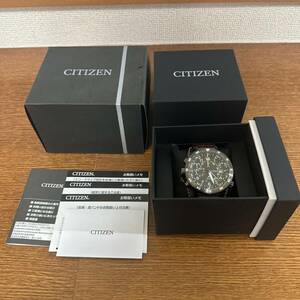 【TH0907】CITIZEN シチズン PROMASTER プロマスター ソーラー J280-R013581 ブラック 革ベルト メンズ 箱付き 稼働