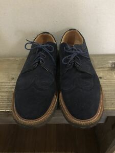 MARK MCNAIRY スエード ウイングチップシューズ ネイビー US9.5 マークマクナイリー ENGLAND製