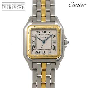 カルティエ Cartier パンテールMM 1ロウ コンビ 83083241 ボーイズ 腕時計 デイト アイボリー YG クォーツ Panthere 90261982