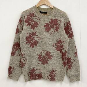 AD1997 tricot COMME des GARCONS セーター 花柄 総柄 グレー トリコ コムデギャルソン VINTAGE ウール ニット 90s archive 3030476