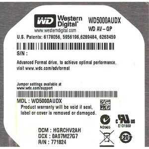 Western Digital製HDD WD5000AUDX 500GB SATA600 [管理:1000028529]