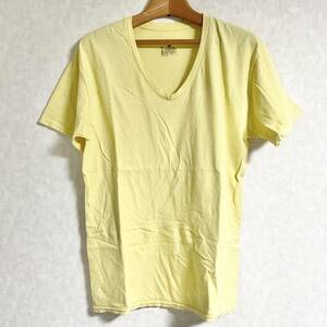 Hanes　Tシャツ / Vネック　イエロー　サイズM　　W018