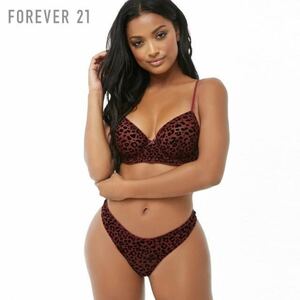 新品 未使用 B70 タグ付き Forever 21 レオパード ブラジャー フォーエバー21 バーガンディ