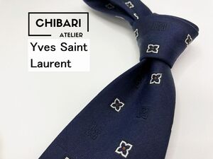 タグ付【新古品】YvesSaintLaurent　サンローラン　ドット柄 ネクタイ 3本以上 送料無料 メンズ ネイビー　1104002