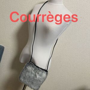 新品保管品　クレージュ　courreges ファーショルダーバッグ　ファーバッグ　ミニショルダーバッグ　サコッシュ