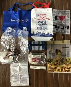 タイ　バンコク　袋　バッグ　タイ国際航空　機内アメニティ　ポーチ　免税店