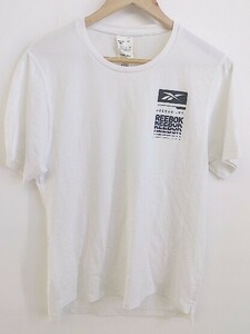 ◇ Reebok リーボック プリント 半袖 Tシャツ カットソー サイズM ホワイト系 ブラック メンズ P