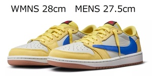 28cm Travis Scott Nike WMNS Air Jordan1 Retro Low OG Canary MENS 27.5cmトラヴィススコット ナイキ エアジョーダン1カナリーDark Mocha