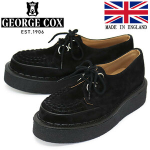 GEORGE COX (ジョージコックス) SKIPTON 3588 VI ラバーソール レザーシューズ 090 BLACK SUEDE UK7.5-約26.5cm