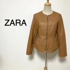 ZARA ベージュカラー フェイクレザージャケット