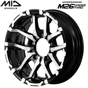 MID NITRO POWER M26 CROSS FANG ホイール1本 ブラックメタリック/ミラーカット 6.0J-16インチ 5穴/PCD139.7 インセット-5