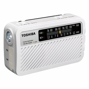 T2023 新品 未開封品 TOSHIBA 東芝 FM/AM充電ラジオ TY-JKR5 ホワイト 防災ラジオ ワイドFM 防水 防塵 コンデンサー充電式
