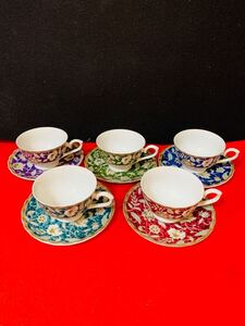 #1259 美品 Fine China Marco Polo カップ＆ソーサー 5客セット 洋食器