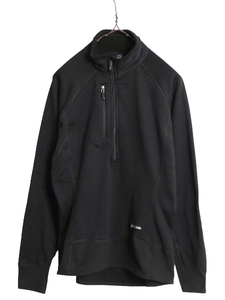 08年製 パタゴニア R1 フラッシュ プルオーバー レディース M 古着 Patagonia アウトドア フリース ジャケット ハーフジップ 黒 ジャンパー