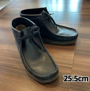 クラークス　ワラビー　25.5cm 黒レザー　CLARKS ORIGINALS Wallabee Black Leather