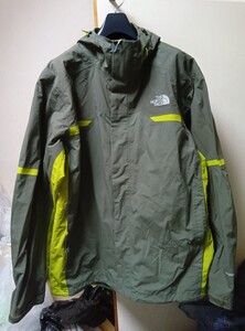 送料無料 美品 海外 正規 ノースフェイス ハイベント マウンテン パーカー ジャケット L カーキ×オリーブ North Face DOWN JACKET HYVENT 