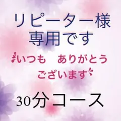 リピーター様専用です　30分コース　いつも　ありがとうございます^ ^