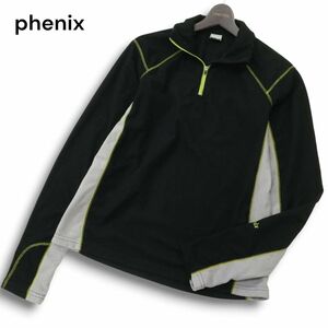 phenix フェニックス 秋冬 ロゴ刺繍★ 長袖 フリース切替 中綿 カットソー ロンTシャツ Sz.L　メンズ アウトドア　C4T08319_9#B