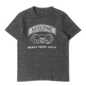 THE REAL McCOYS リアルマッコイズ Tシャツ サイズ:38(M) AIRBORNE ミリタリープリント 霜降り セットインスリーブ Tシャツ