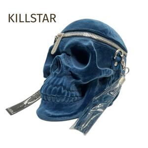 新品タグ付☆KILLSTAR☆キルスター スカルハンドバッグ ショルダー 骸骨 ガイコツ 2way ブルー 青