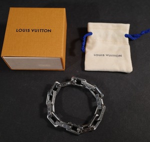 LOUIS VUITTON コリエチェーンモノグラムブレスレット Mサイズ シルバー M00308 ルイヴィトン 付属品あり