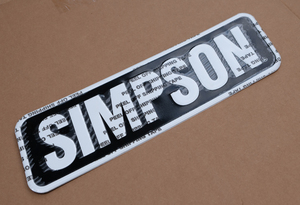 100％本物！US SIMPSON シンプソン Embossed Aluminium Sign アルミニウムサイン エンボス仕上げ ガレージ等に