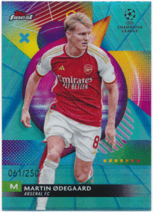 Martin Odegaard 2023-24 Topps Finest UEFA Club Competitions Sky Blue Refractor ブルーリフ マーティン・ウーデゴール 250枚限定