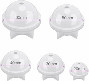 シリコンモールド ボール 丸 球体 5個セット 　LL0017