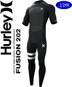 特価【サイズMS】 ハーレー HURLEY FUSION 2/2mm バックジップ　2023　メンズ BLACK　シーガル　ウェットスーツ