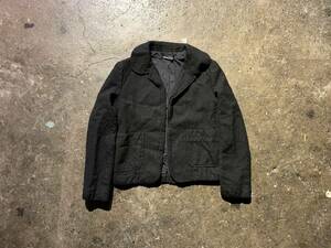 tricot COMME des GARCONS 05AW 製品染めボタンレスウールジャケット TP-J057 2005AW トリココムデギャルソン