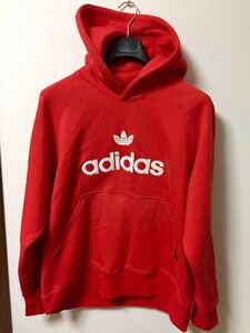 【中古】adidas ＊アディダススウェットパーカー（赤）＊裏起毛＊レッド