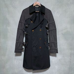 COMME des GARCONS HOMME PLUS コムデギャルソンオムプリュス AD2016 平和の鎧 ポリエステル 縮絨 ギミック トレンチコート size.S Black