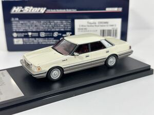 中古品 1/43 トヨタ クラウン 4Door hardtop Royal Saloon G 1986 パールシルエット・トーニング ※赤丸印の箇所に窓浮きが見受けられます