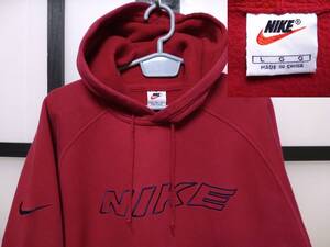 90s ナイキ フロント ロゴ刺繍入り スウェット パーカー / 90年代 NIKE スエット SWEAT SHIRT