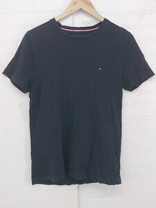 ◇ TOMMY HILFIGER トミーヒルフィガー ロゴ プリント 半袖 Tシャツ カットソー サイズS ネイビー メンズ P