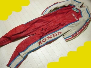 ☆当時物革つなぎ　ファンクションHONDA未使用長期在庫品サイズM☆検トニーハットンドリームCB750レザーツナギダイネーゼレーサーレプリカ