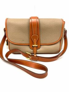 【A】DOONEY&BOURKE ドゥーニーアンドバーク　ショルダーバッグ　ベージュ系　ゴールド金具　USA製　本革　レディース　鞄　現状品【1550】