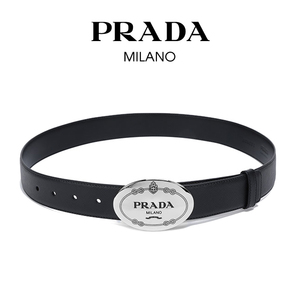 送料無料 14 PRADA プラダ 2CM232 PN9 F0002 ブラック SAFFIANO レザー ベルト size 85