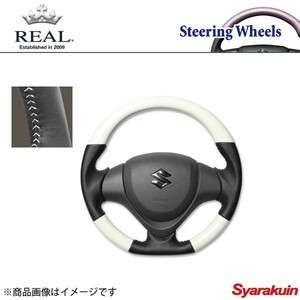 REAL レアル ステアリング SUZUKI/スズキ ジムニー JB23W 10型～ オリジナルシリーズ ガングリップ ホワイトカラー ホワイトステッチ