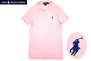 Y-4938★送料無料★Polo by Ralph Lauren ポロ ラルフローレン CUSTOM FIT★正規品 ピンク ポニー刺繍 鹿の子 半袖 ポロシャツ ＸＳ