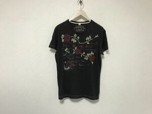 本物ディーゼルDIESELコットンプリント半袖Tシャツメンズサーフアメカジミリタリーワークビジネススーツ黒ブラックLマカオ製