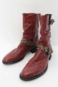 CIVARIZE / Revolverレオパードベルテッドエンジニアブーツ 43(26.5～27cm) ワイン O-24-08-14-073-CI-sho-YM-ZT5000