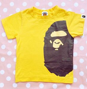 BAPEKIDS BY A BATHING APE 半袖Tシャツ 90サイズ 1.2歳子供服 SIDE BIG HEADTEE K キッズストリートファッション ソルジャープリント