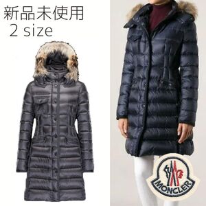 【新品未使用タグ付き】MONCLER Hermifur foxfur エルミファー ダウンジャケット　TG2 Navy Color M～Lサイズ相当