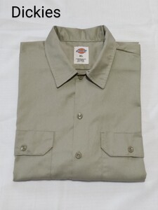 Dickies ディッキーズ ワークシャツ XL 長袖 カーキ