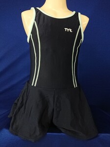 ka_5291s ★定形外 配送★ TYR ティア 光沢 ネイビー 水色パイピング ショートパンツ 競泳水着 150(M)