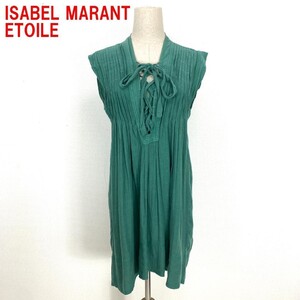 A3563 イザベルマランエトワール チュニック 綿 ISABEL MARANT ETOILE コットン グリーン レースアップ 緑 36