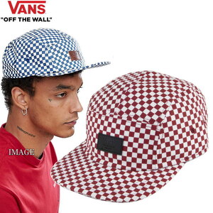 ★セール VANS 新品即決 アメリカ購入 バンズ アメリカ企画 ギンガムチェック 5パネル ジェットキャップスタイル レッド 推奨頭周囲55-60cm