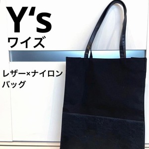 Y‘s ワイズ　トートバッグ　レザー×ナイロン　メンズ　0022