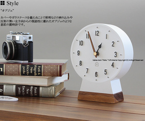 【送料無料】CL-4097 Polku ポルク 時計 天然木 ポリレジン 置き時計 置時計 テーブルクロック